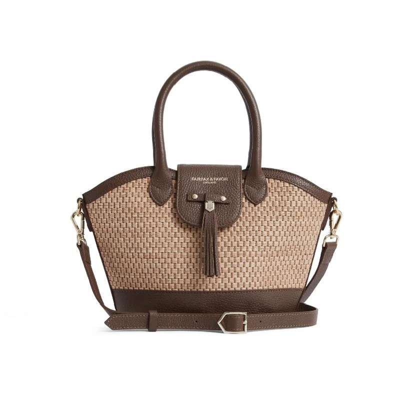 Fairfax & Favor Mini Windsor Basket Ladies Handbag - Tan Leather