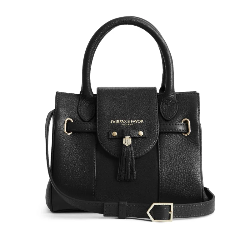 Fairfax & Favor Mini Windsor Ladies Handbag (Premium Stockist Exclusive) - Black Leather