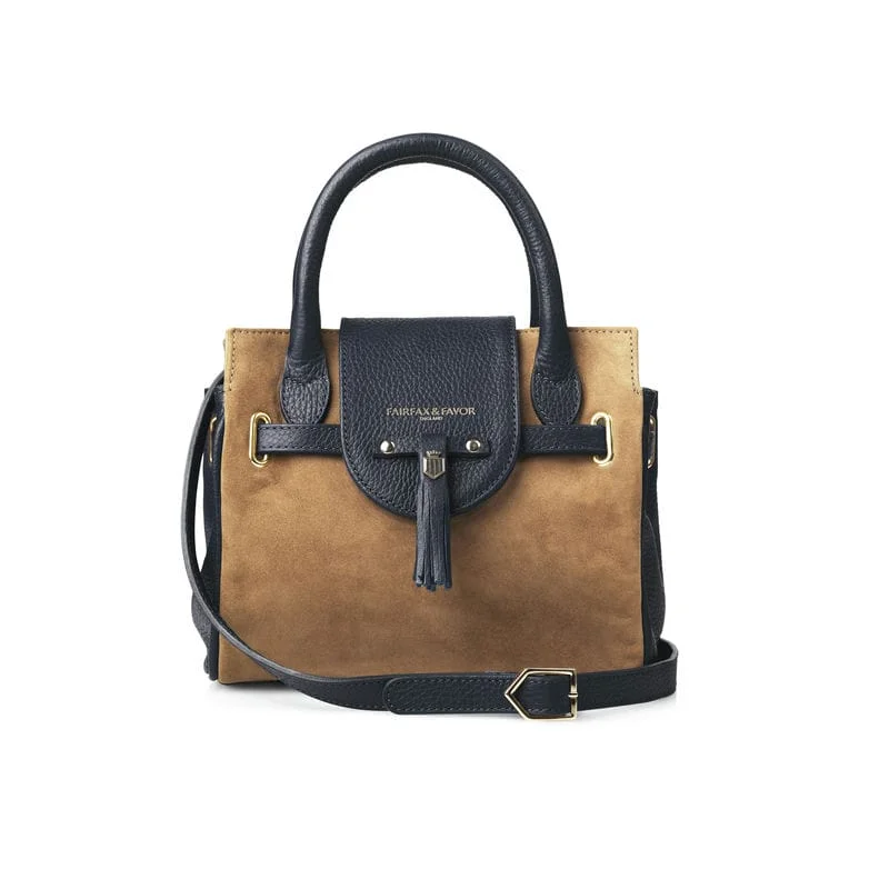 Fairfax & Favor Mini Windsor Ladies Handbag - Tan/Navy