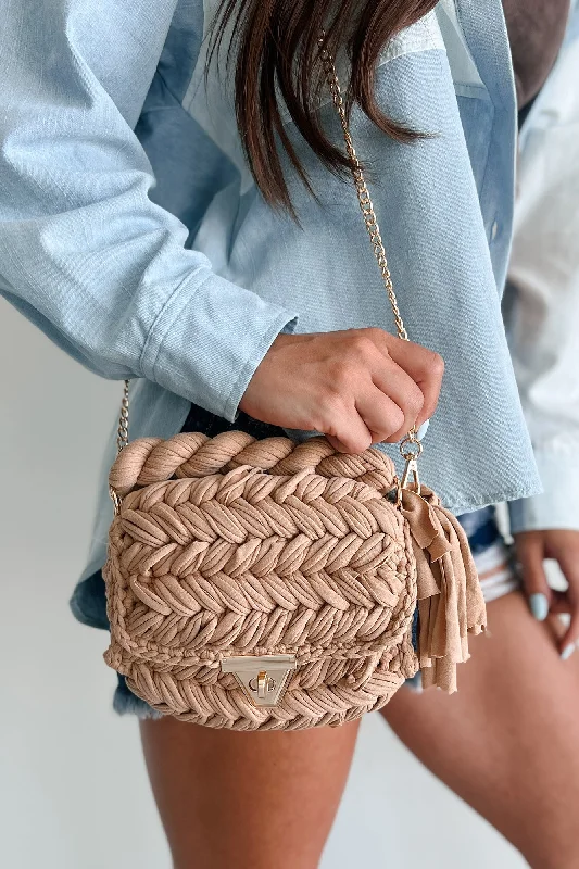 Flaunting My Style Braided Fabric Handbag (Tan)