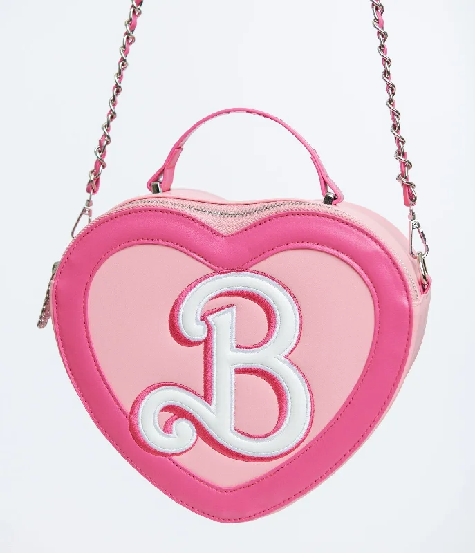 Cakeworthy Pink Barbie "B" Crossbody Bag