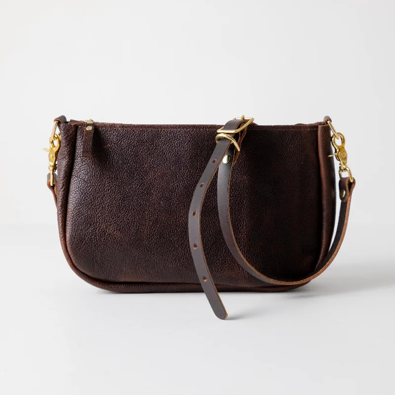 Dark Brown Bulldog Crossbody Bag