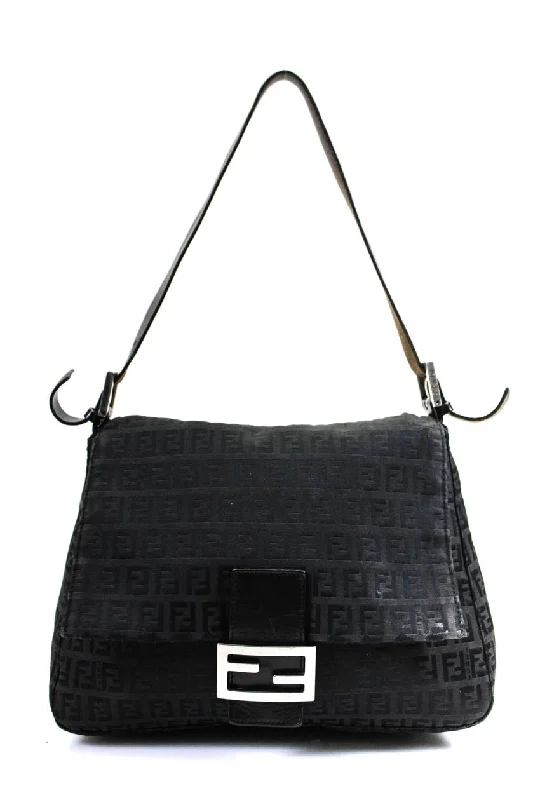 Fendi Women's Flap Mama Forever Monogram Tote Handbag Black