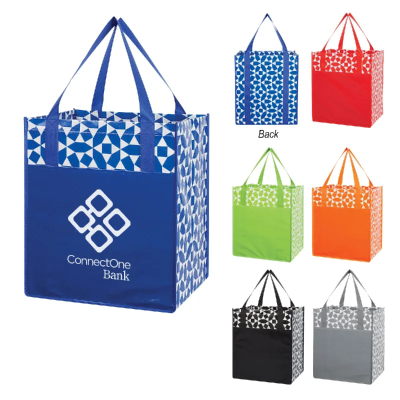 Geometric Non-Woven Grocery Tote