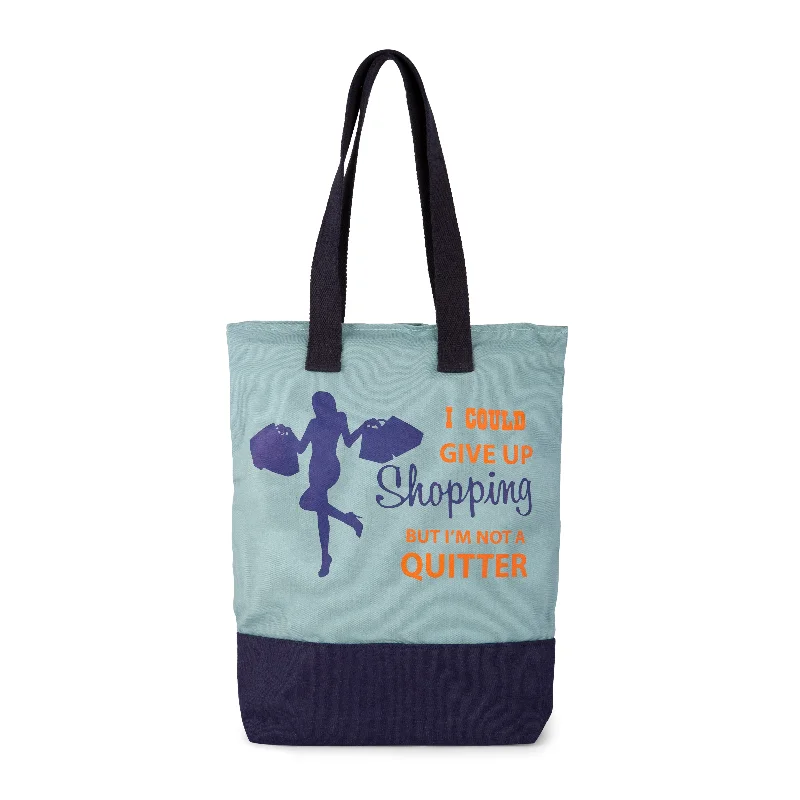 Light blue printed cotton bag (Girl Shopping)