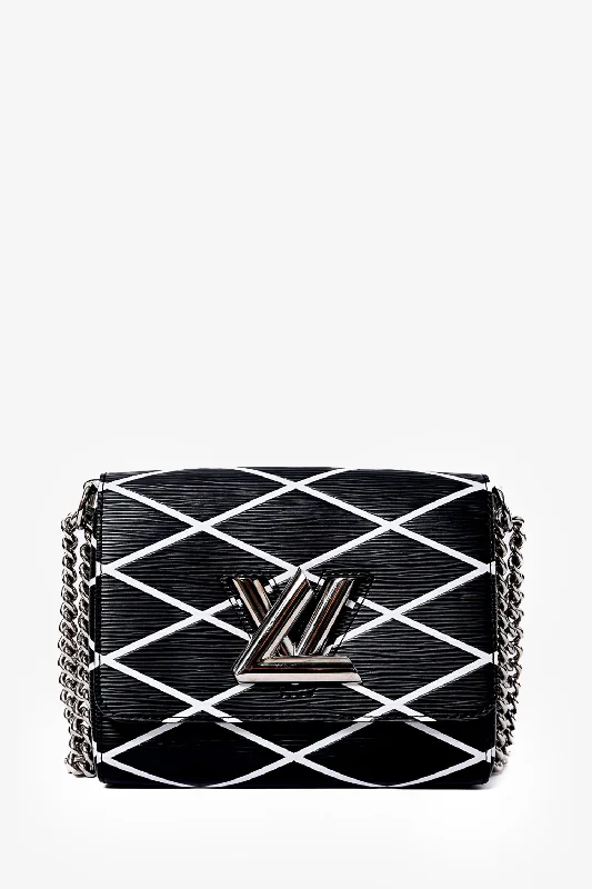 Louis Vuitton 2014 Black/White Malletage Leather Twist PM Shoulder Bag