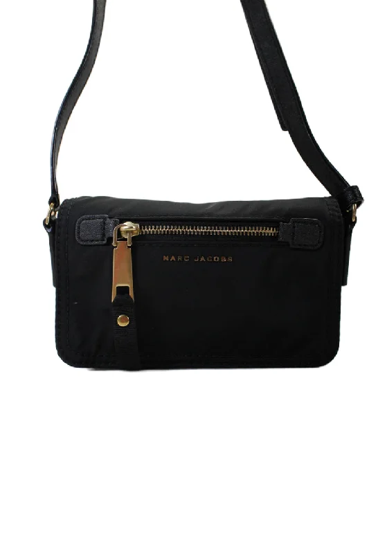 Marc Jacobs Womens Medallion Zipped Snapped Buttoned Shoulder Handbag Black