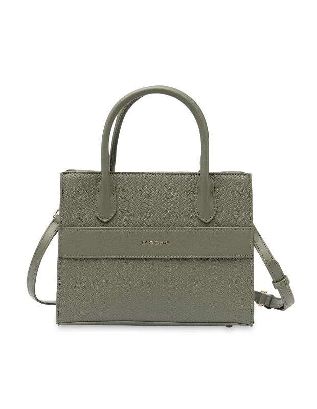 Mocha Tessa Small Tote- Sage