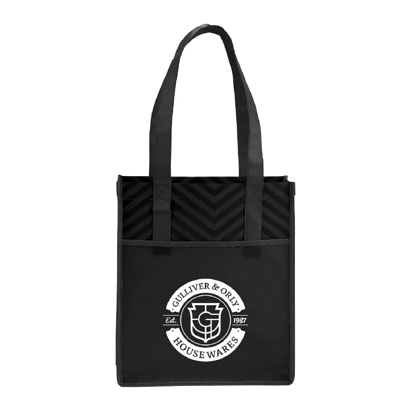 Printed Chevron Non-Woven Shopper Tote