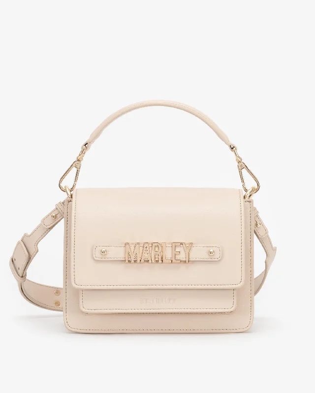 Shoulder Bag in Light Sand with Personalised Hardware