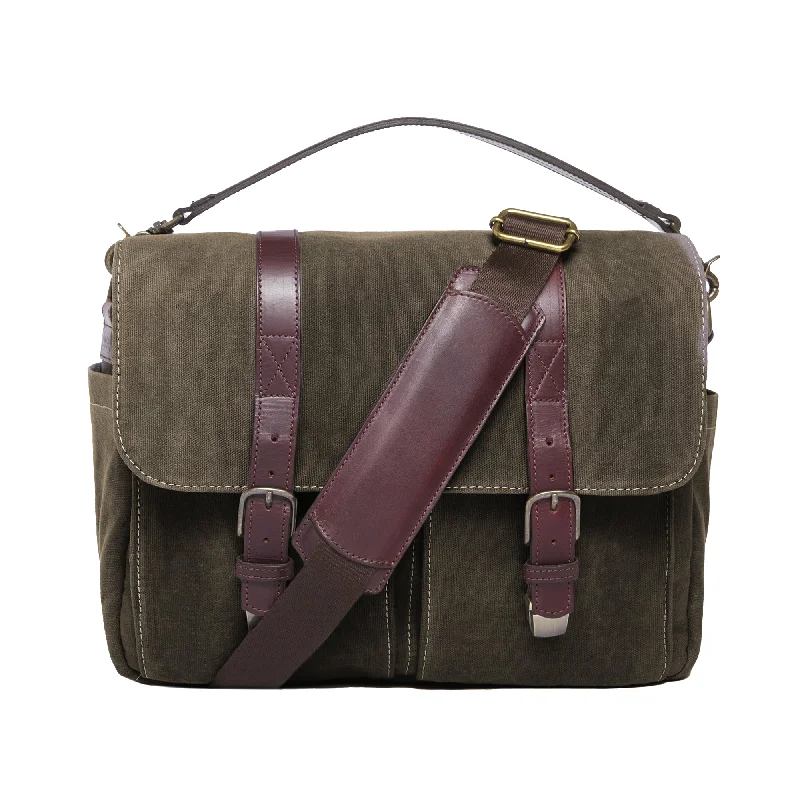 ONA Brixton Messenger Bag, Waxed Canvas - Olive