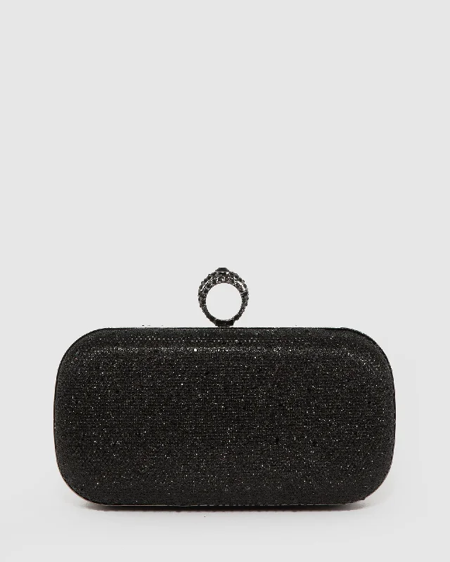 Black Becca Loop Handle Clutch Bag