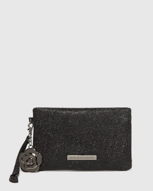 Black Emery Rose Wristlet Clutch Bag