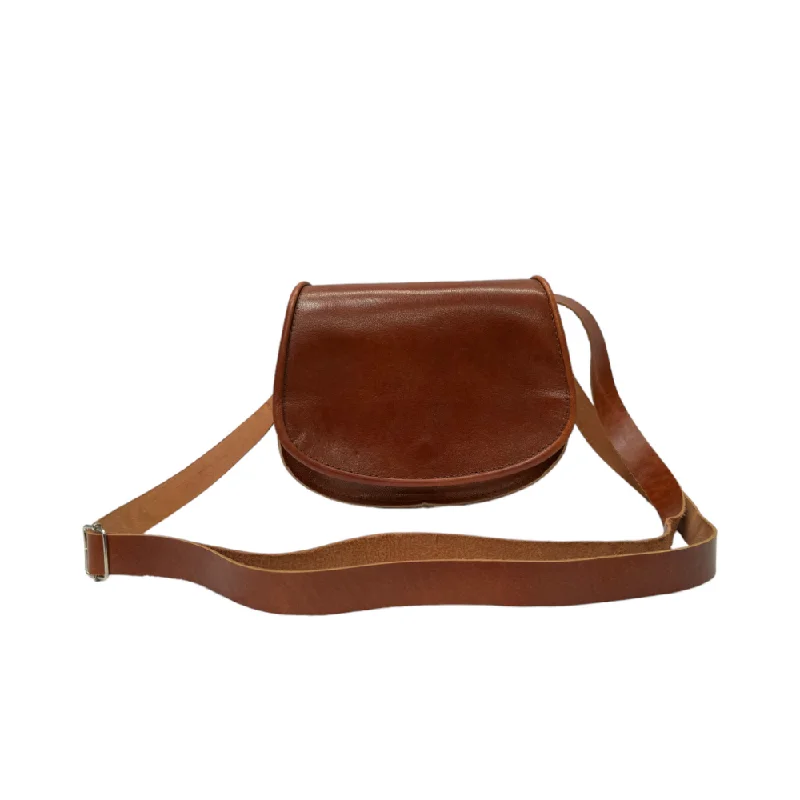 Curved Caramel Crossbody | Brown