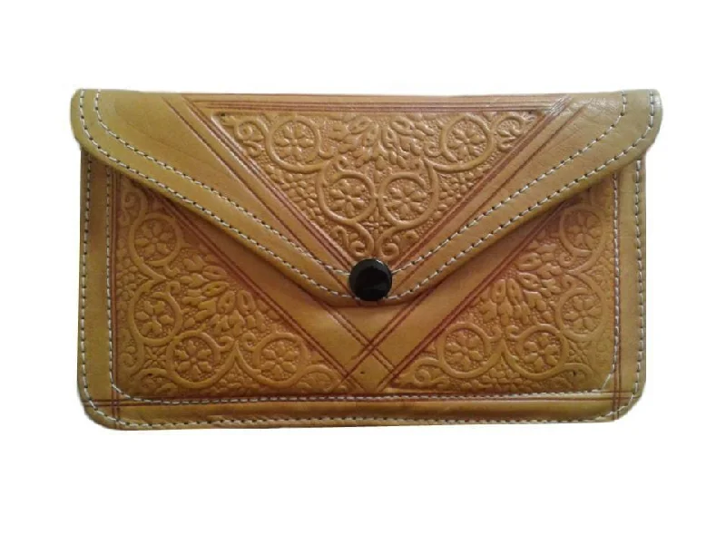 Envelope Leather Purse - Yellow