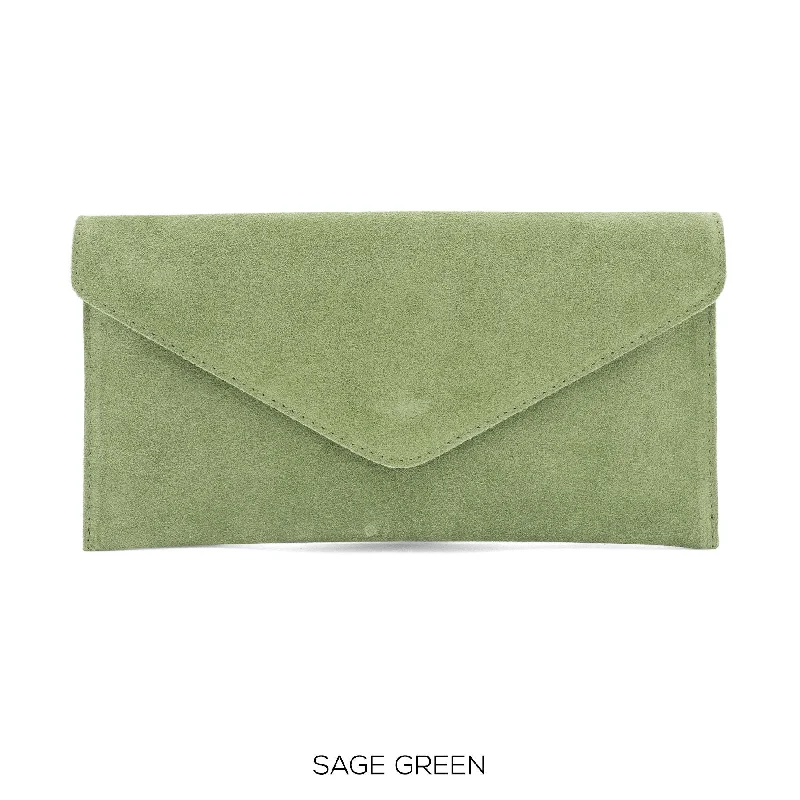 Sage Green Envelope Clutch Bag