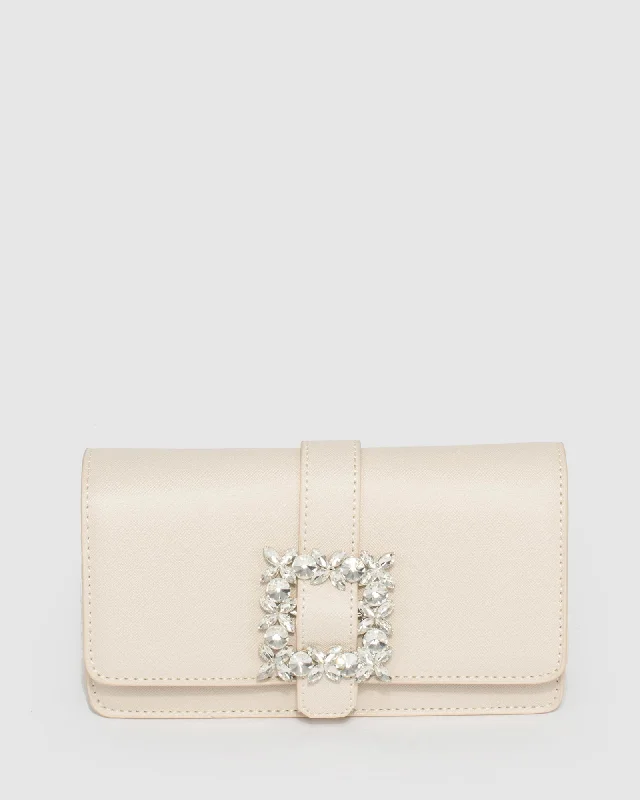 Ivory Nyah Buckle Clutch Bag