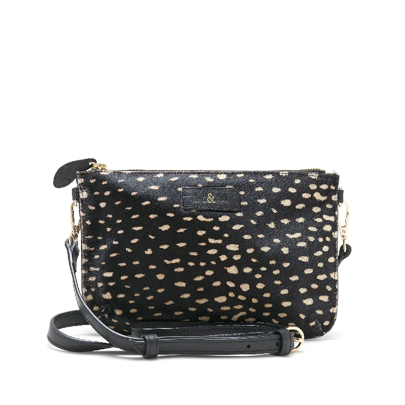 IZZY Cross Body Bag / Clutch - Black & White Dot