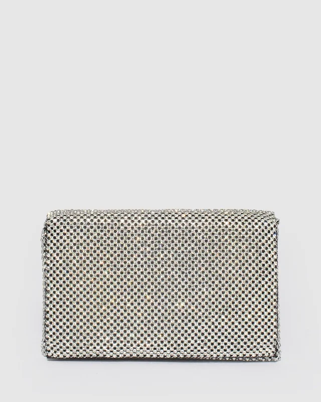 Silver Audrina Clutch Bag