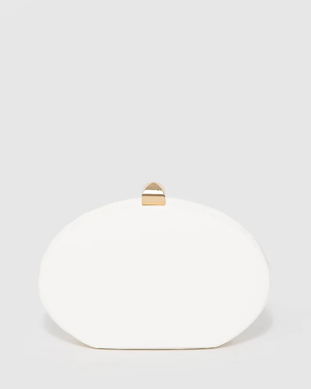 White Gracie Hardcase Clutch Bag