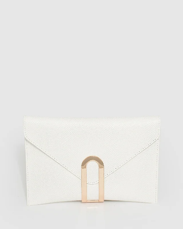 White Kimberly Clasp Clutch Bag