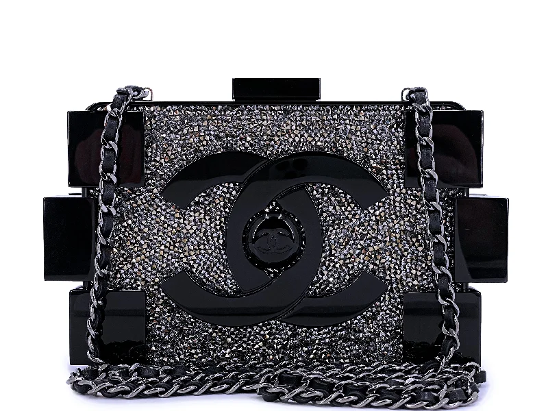 Chanel 2013 Strass Crystal Filled Lego Brick Clutch Bag RHW WLZ