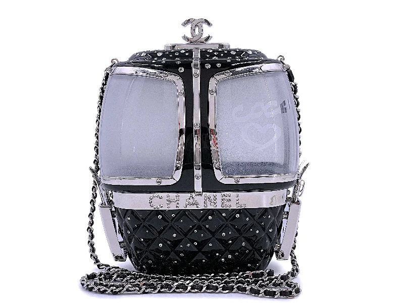 Chanel 2019 Gondola Minaudière Evening Clutch Bag Black SHW