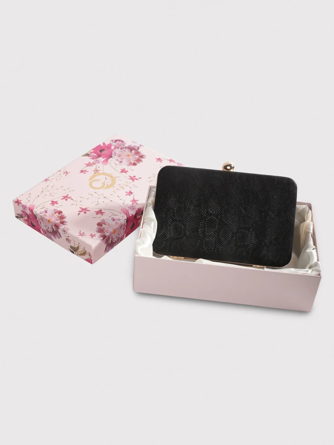 Caprese Party Lillie Box Clutch Medium Black