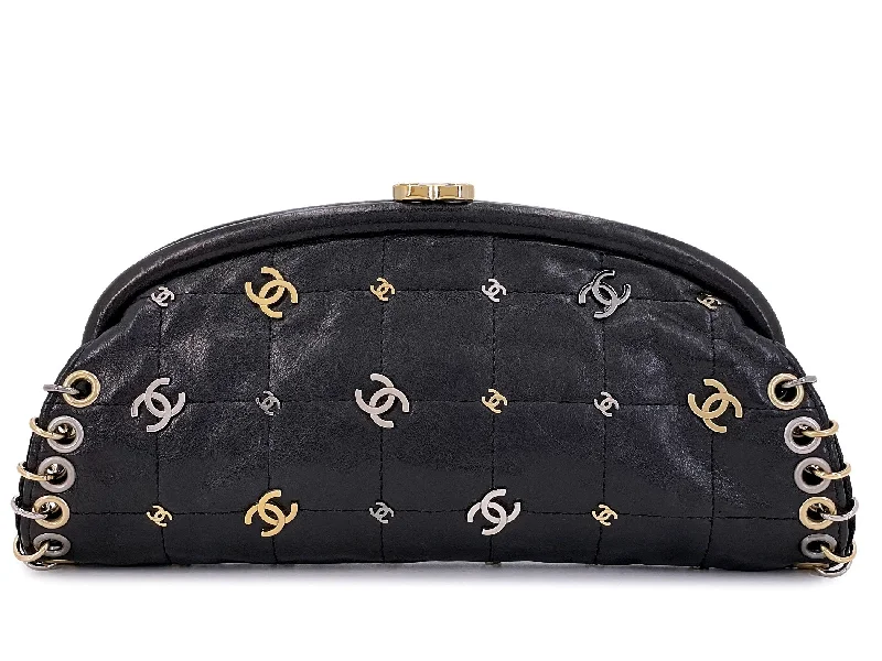 Chanel CC Punk Clutch Vintage 2007 Timeless Bag Studded Pierced Rare