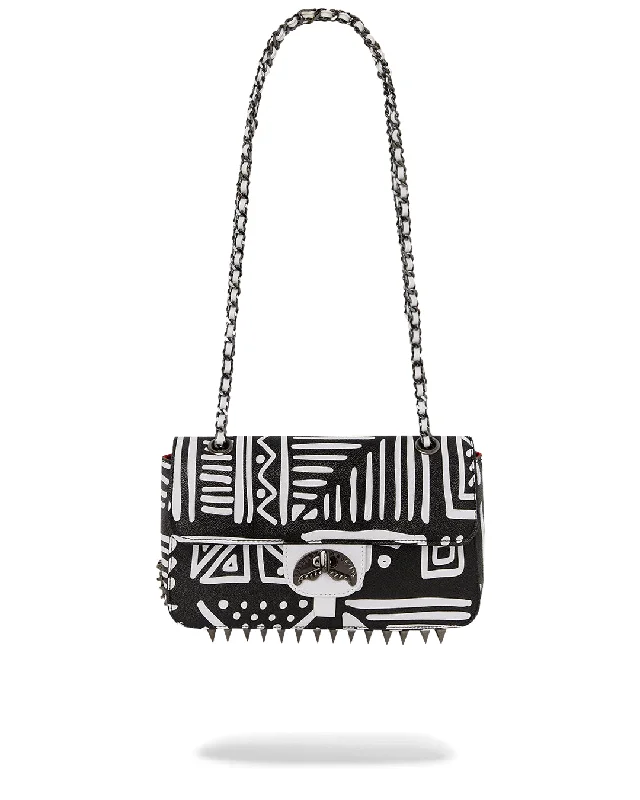 Sprayground Pochette Ai TRIBAL COURTURE  TURN-LOCK HAND BAG CLUTCH Black